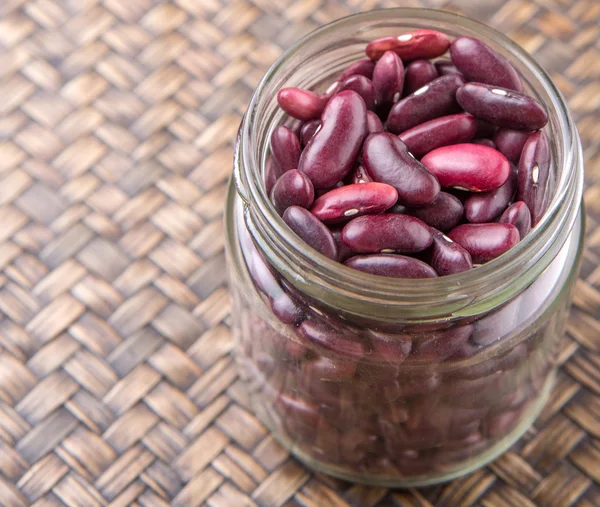 Red Kidney Beans In Mason Jar — Stock Photo, Image