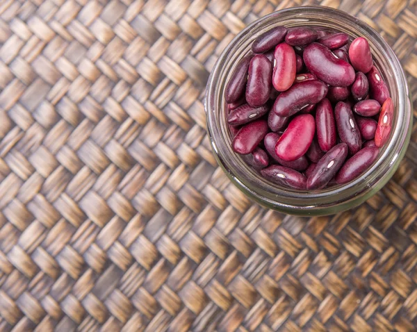 Frijoles rojos en tarro de Mason — Foto de Stock