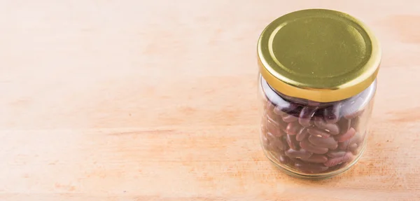 Red Kidney Beans In Mason Jar — Stock Photo, Image