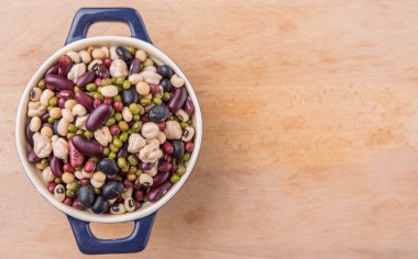Mix Bean In Blue Pot
