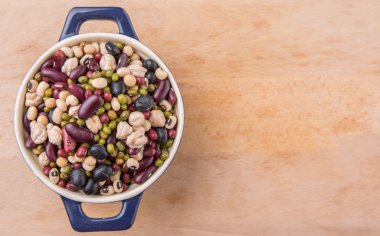 Mix Bean In Blue Pot clipart