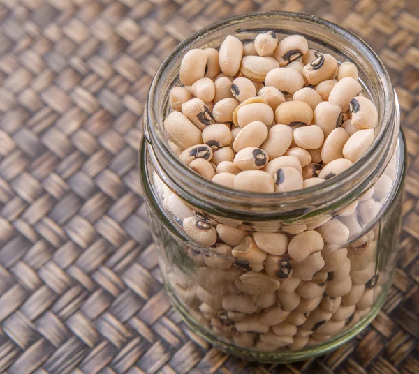 Black Eye Pea In Mason Jar — стокове фото