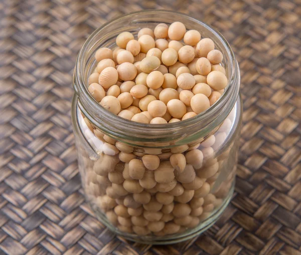 Soy Bean In Mason Jar — стокове фото