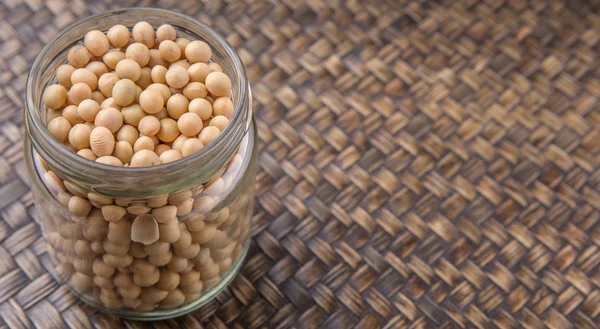 Soy Bean In Mason Jar — Zdjęcie stockowe