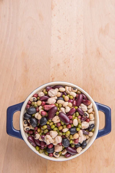 Mix Bean In Blue Pot — Stockfoto