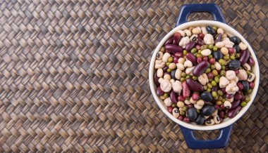 Mix Bean In Blue Pot