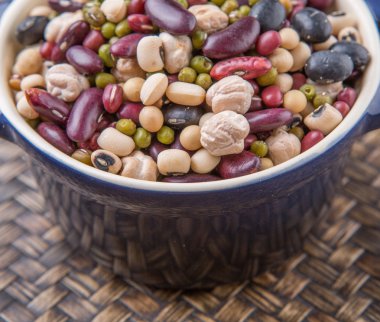 Mix Bean In Blue Pot