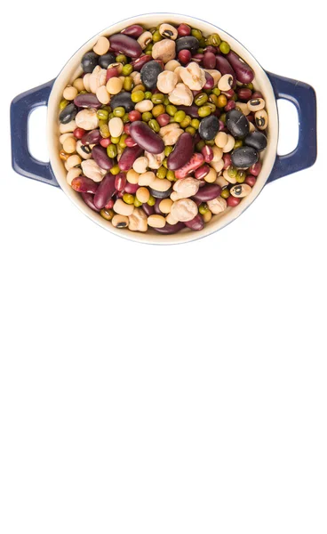 Mix Bean In Blue Pot — 图库照片