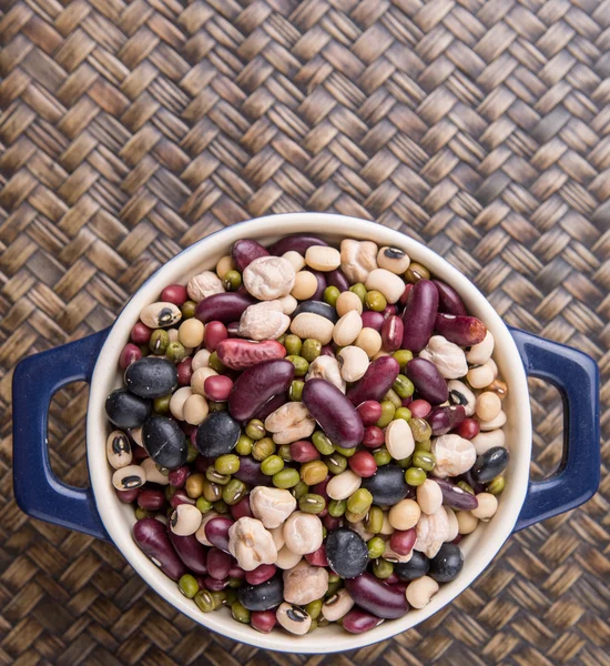 Mix Bean In Blue Pot