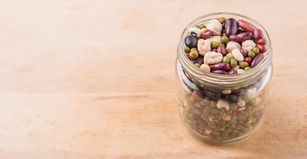 Mix Beans In Mason Jar — ストック写真