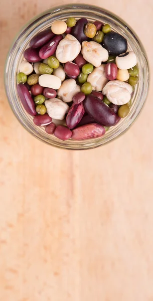 Mix Beans In Mason Jar — Stok fotoğraf