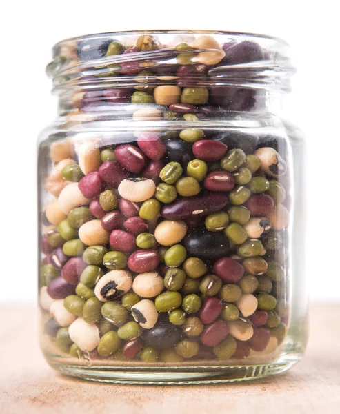 Mix Beans In Mason Jar — ストック写真