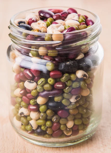 Mix Beans In Mason Jar — Stockfoto