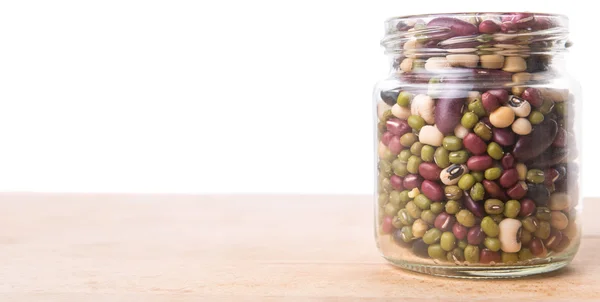 Mix Beans In Mason Jar — Stok fotoğraf