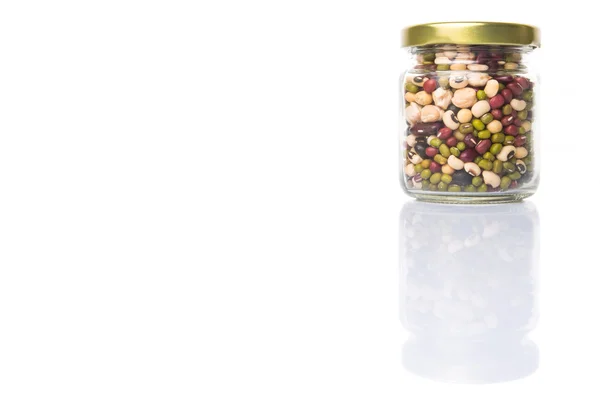 Mix Beans In Mason Jar — Stockfoto