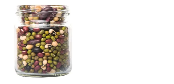 Mix Beans In Mason Jar — Stockfoto