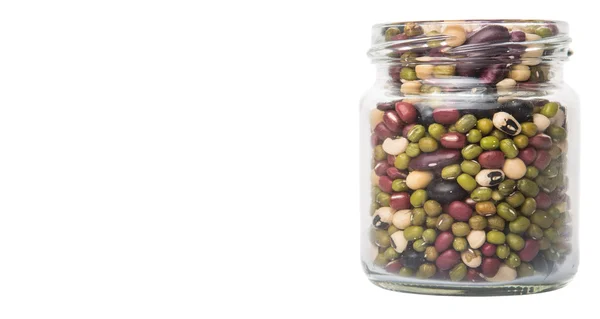 Mix Beans In Mason Jar — Stockfoto