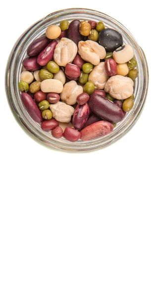Mix Beans In Mason Jar — Zdjęcie stockowe