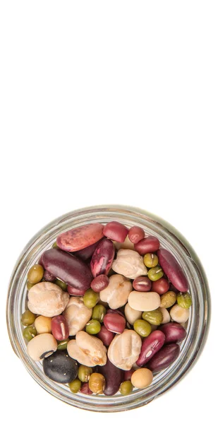 Mix Beans In Mason Jar — Zdjęcie stockowe