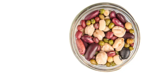 Mix Beans In Mason Jar — 图库照片