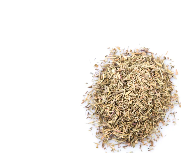 Dried Thyme Herbs White Background — Stock Photo, Image