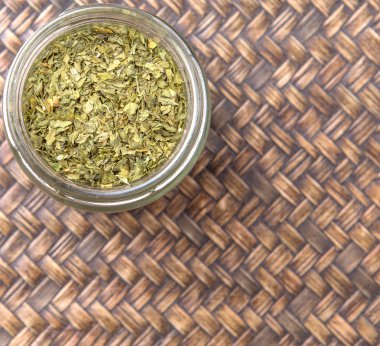 Kurutulmuş Maydanoz otlar Mason kavanoza