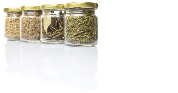 Herbs Variety In Mason Jar — Stock Photo, Image