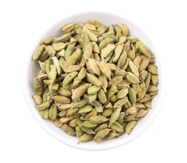 Cardamom Spices In White Bowl — Stock Photo, Image