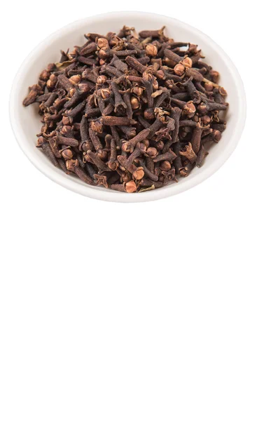 Clove Spices White Bowl White Background — Stock Photo, Image