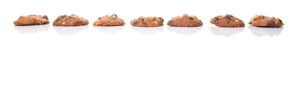 Homemade Chocolate Chip Cookies White Background — Stock Photo, Image