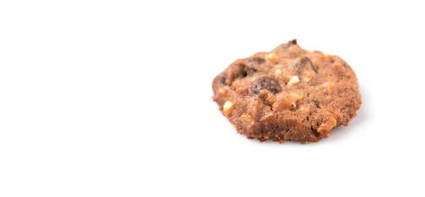 Hemmagjord Choklad Chip Cookie Över Vit Bakgrund — Stockfoto