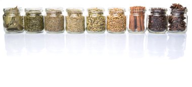 Herbs And Spices In Mason Jars