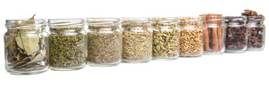 Herbs And Spices In Mason Jars