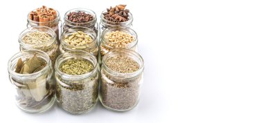 Herbs And Spices In Mason Jars