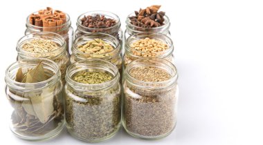 Herbs And Spices In Mason Jars