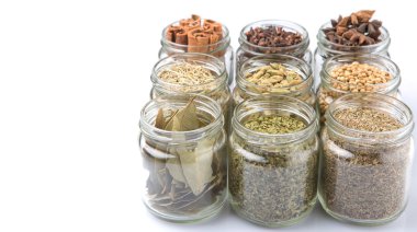 Herbs And Spices In Mason Jars