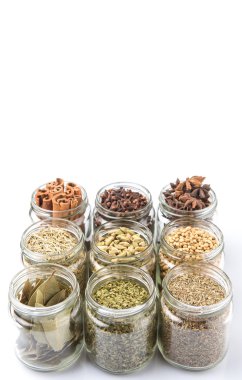 Herbs And Spices In Mason Jars