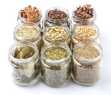 Herbs And Spices In Mason Jars