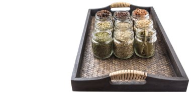 Herbs And Spices In Mason Jars