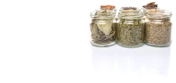 Herbs And Spices In Mason Jars — Stock Photo, Image