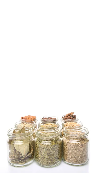 Herbs And Spices In Mason Jars — Stock Photo, Image