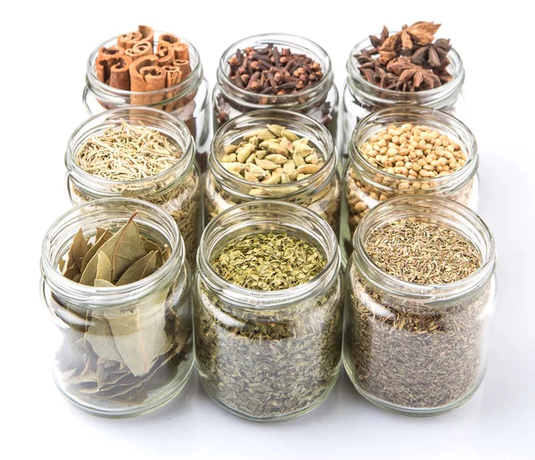 Herbs And Spices In Mason Jars — Stock fotografie