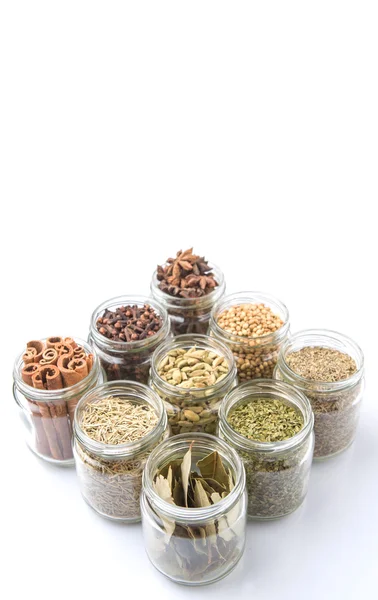 Herbs And Spices In Mason Jars — Stockfoto