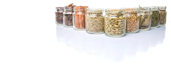 Herbs And Spices In Mason Jars — Stock fotografie