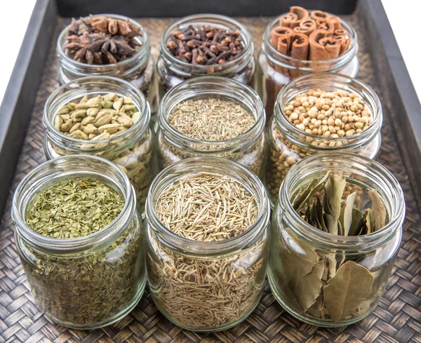Herbs And Spices In Mason Jars