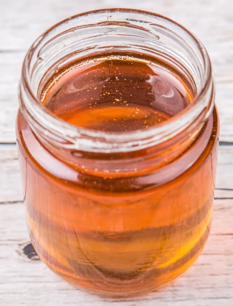 Honey In Mason Jar — Stock Photo, Image