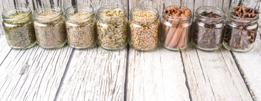 Herbs and Spices In Mason Jars