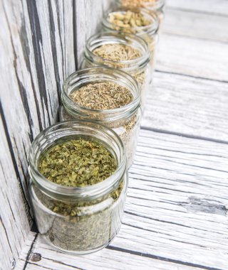 Herbs and Spices In Mason Jars
