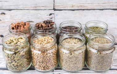 Herbs and Spices In Mason Jars