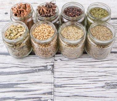 Herbs and Spices In Mason Jars